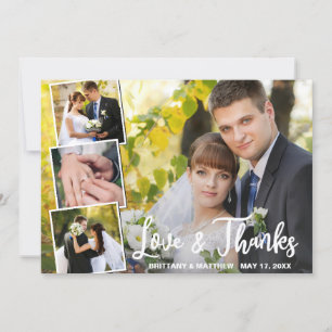 Carte Collection moderne 4 Mariage photo Merci