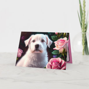 Carte Collection rose Et Petits Chiens