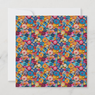 Carte Collection vibrante de fleurs de boutons colorés