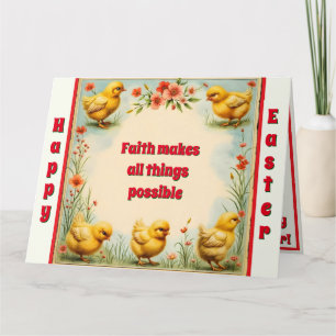 Carte Collection vintage de Pâques Petits Poulet