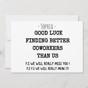 Carte collègue qui part pour les femmes, collègue qui pa