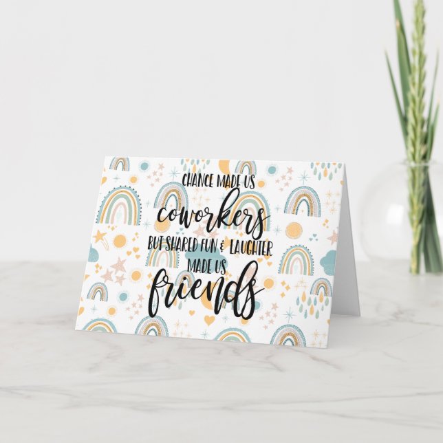 Carte Collègue travail ami cadeau travail BFF, amitié (Devant)