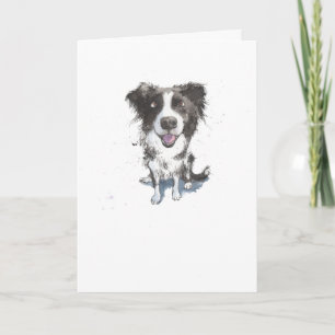 Carte Collie frontalière, drôle d'illustration de chien 