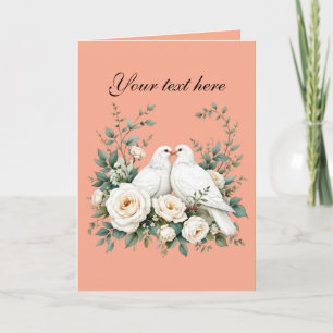 Carte Colombes d'amour mignonnes personnalisables