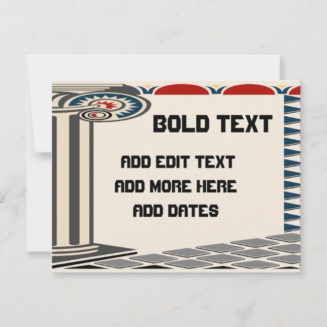 Carte Colonne grecque, Texte gras, (Devant)