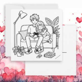 Carte Color Me | Jeu de garçon fille Anime