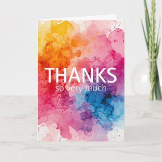 Carte Color Splash Thank You Folded Greeting Card