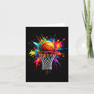 Carte Coloré Basketball Tie Tee Coloré Splash Hoop