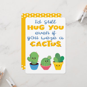 Carte Coloré Cactus moderne fun Valentine