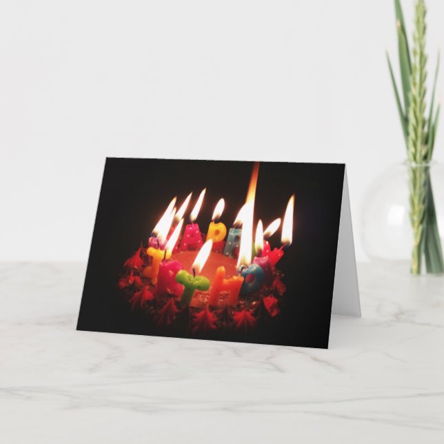 Carte Coloré, LitC "Joyeux Anniversaire" Bougies, Chambr (Devant)