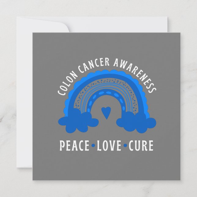 Carte Colorectal Colon Cancer Sensibilisation Paix Amour (Devant)