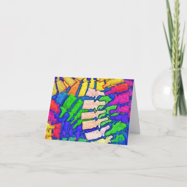 Carte colorée d'art d'épine (Devant)