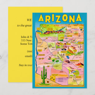 Carte colorée de l'Arizona Annonce de déménagement
