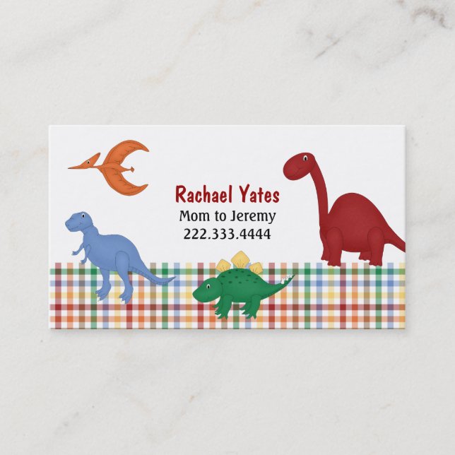 Carte colorée de maman de dinosaures (Devant)