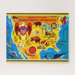 Carte colorée des États-Unis Puzzle 16x20