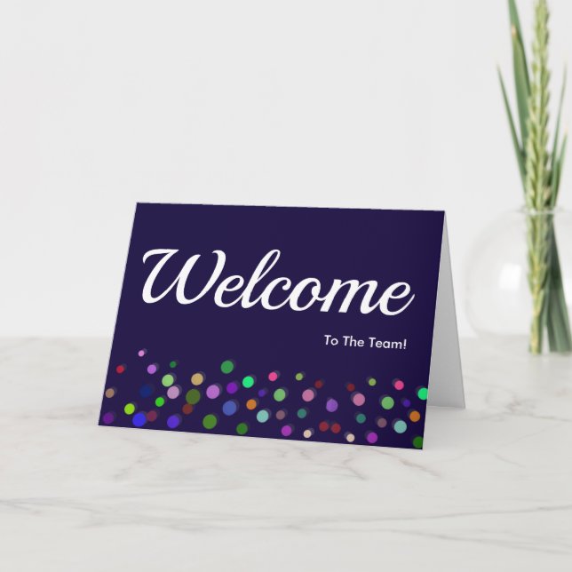 Carte Colorée Étincelle Pois Bienvenue (Devant)