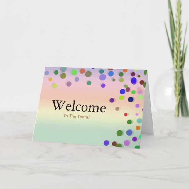 Carte Colorée Étincelle Pois Bienvenue (Devant)