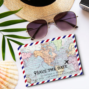 Carte Colorée Monde Destination Mariage Enregistre