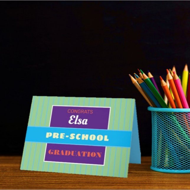 Carte colorée personnalisée de diplôme pré-scolair (Créateur téléchargé)