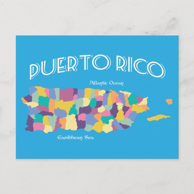 Carte colorée Porto Rico (Devant)