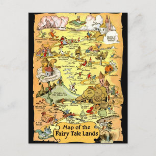 Carte colorée vintage des Terres de contes de fées