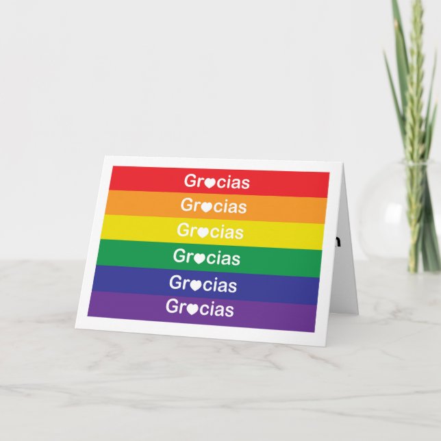 Carte Colorés espagnols de Merci de Gracias (Devant)