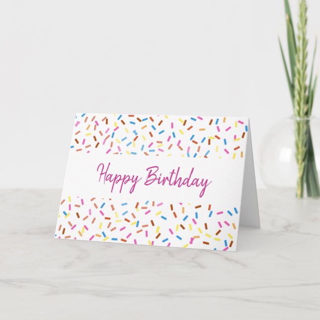 Carte Colorful Confetti Joyeux Anniversaire Blanc (Devant)