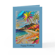 Colorful Joyeux anniversaire Tropical personnalisa