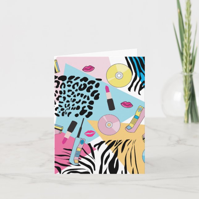 Carte Colorful Retro 1990's Nineties Motif (Devant)