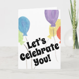 Carte Colorful Watercolor Balloon Celebration Card