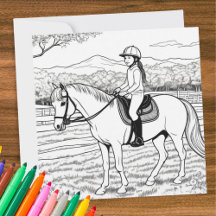 Coloriage Fille à Cheval Poney