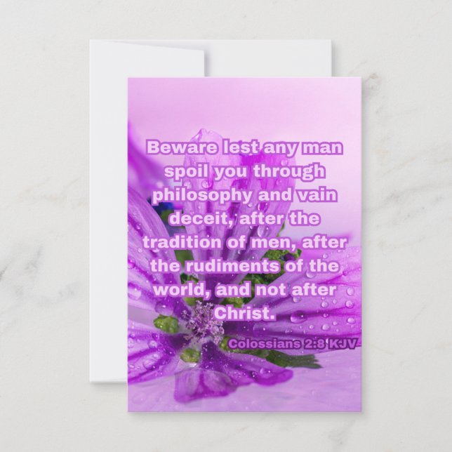 Carte Colossiens 2:8 KJV Bible Verse Pic Salutation (Devant)