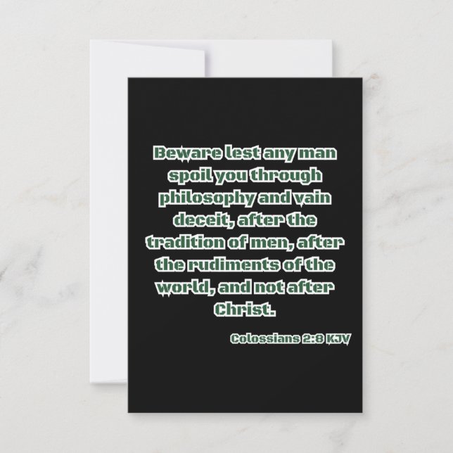 Carte Colossiens 2:8 KJV Bible Verse Salutation (Devant)