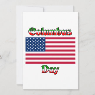 Carte Columbus Day avec drapeau