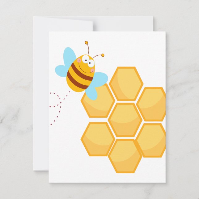 Carte combe à miel d'abeille et de ruche (Devant)