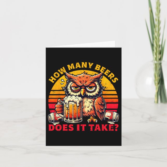 Carte Combien de bières faut-il Funny Beer Drinking  (Devant)