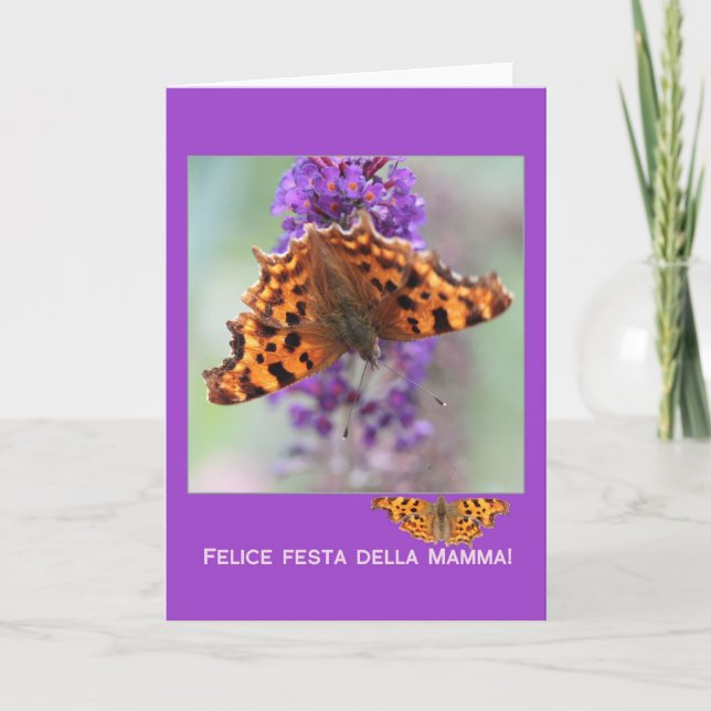 Carte Comma papillons jour de la mère italienne (Devant)