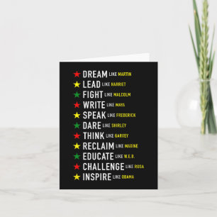 Carte Comme Martin Lead Comme Harriet Black History Mois