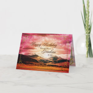 Carte Comme un petit-fils pour mon anniversaire, Sunset