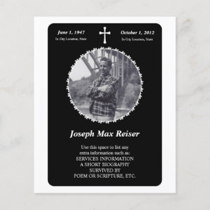 carte commémorative croix élégante