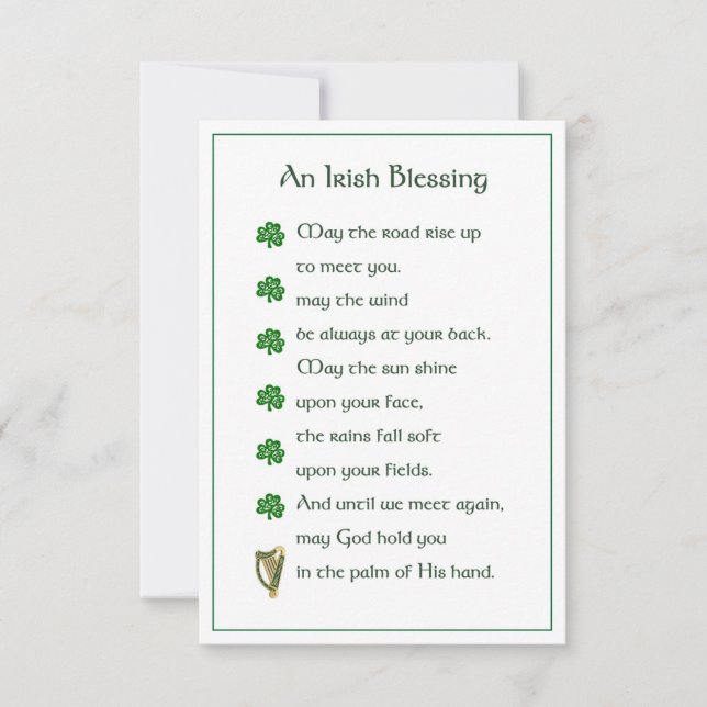 Carte commémorative de bénédiction irlandaise (Devant)
