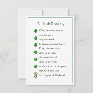 Carte commémorative de bénédiction irlandaise