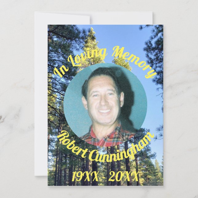 Carte commémorative de la forêt en mémoire d'amour (Devant)
