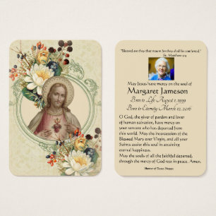 Carte commémorative de prière funéraire de Jésus r