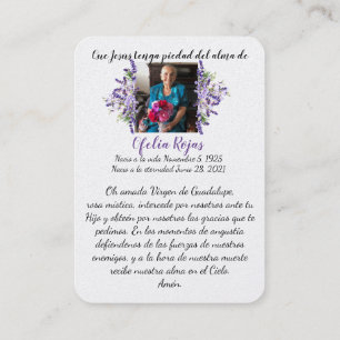 Carte commémorative des funérailles de Virgen De G
