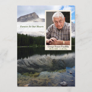 Carte commémorative Mountain Lake Scene avec photo