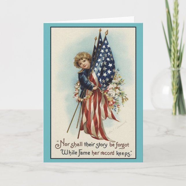Carte commémorative Patriotique vintage (Devant)