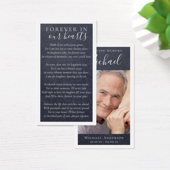 Carte commémorative photo pour toujours dans nos c (Bureau)