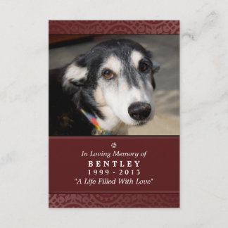 Carte commémorative pour animaux de compagnie 3,5