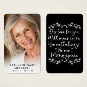 Carte commémorative simple photo Sympathy Funeral